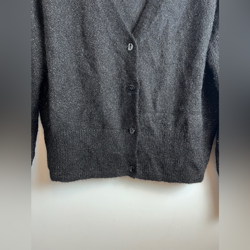 ANINE BING Mason Cardigan black mohair sparkle M - Picture 4 of 14